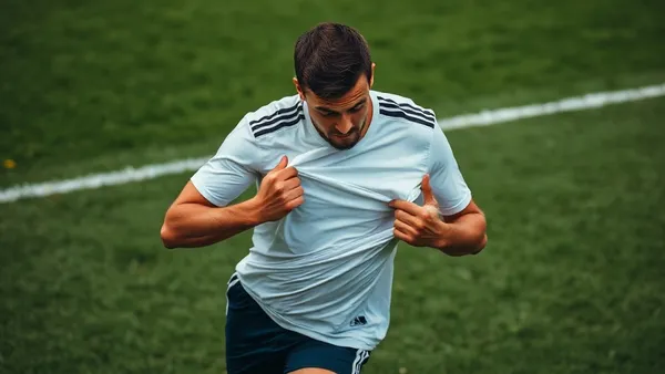 Jogador de futebol puxando a camisa de um adversário para cometer falta tática e impedir o contra-ataque