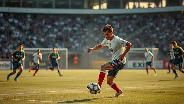 Jogadores de futebol criando superioridade numérica em um lado do campo durante ataque organizado