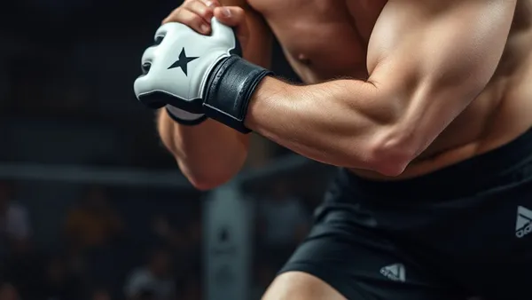 Lutador de MMA aplicando kimura — chave de ombro dupla — no chão do octógono